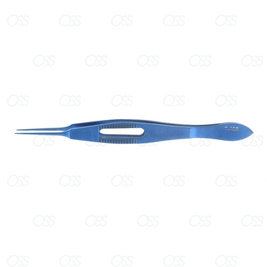 T-108 Core Surgical Castroviejo Style Toothed Corneal Tissue Forceps, Titanium