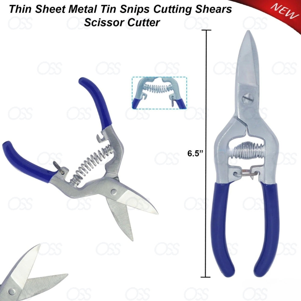 THIN SHEET METAL MESH TIN SNIP 7" STRAIGHT CUTTING SHEAR SCISSOR CUTTER PLASTIC