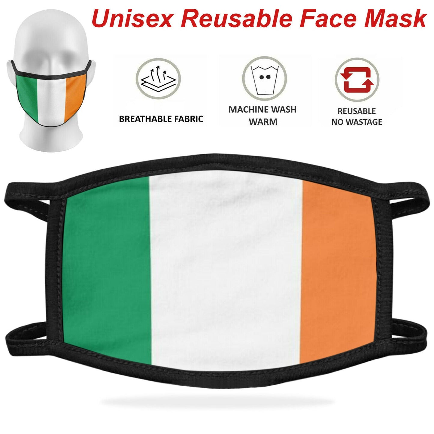 Face Mask Washable Breathable Reusable Adult Mouth Protection Cover Shield Design
