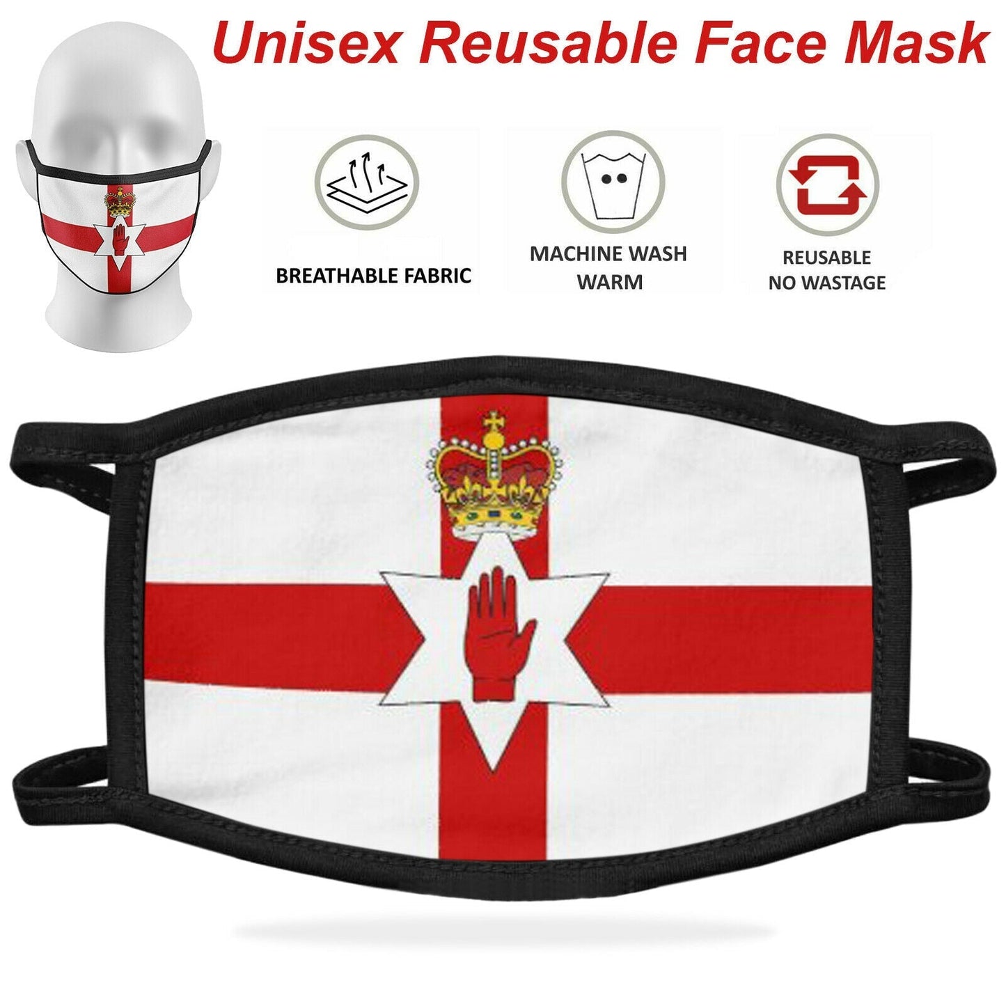 Face Mask Washable Breathable Reusable Adult Mouth Protection Cover Shield Design