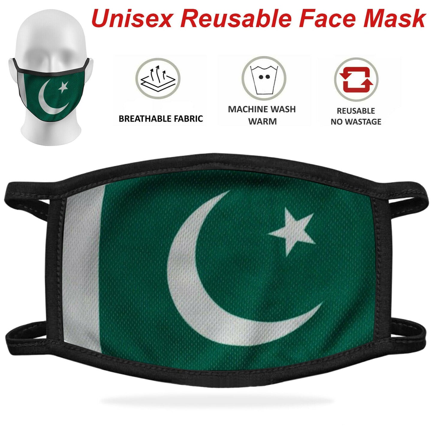 Face Mask Washable Breathable Reusable Adult Mouth Protection Cover Shield Design