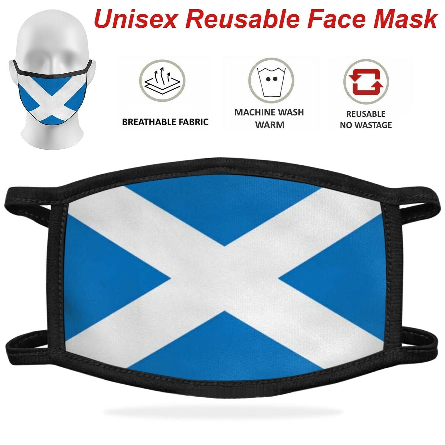 Face Mask Washable Breathable Reusable Adult Mouth Protection Cover Shield Design