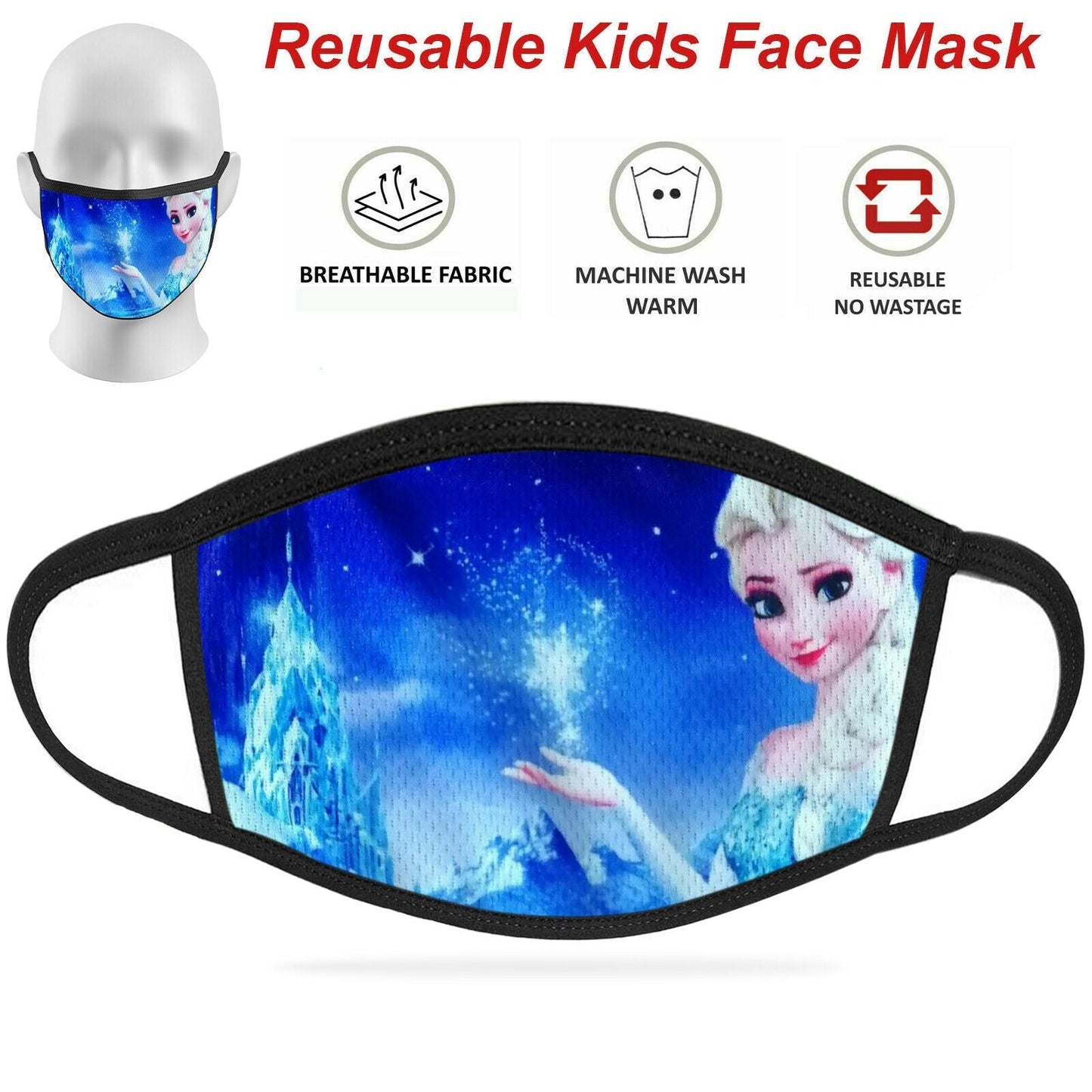 Face Mask Reusable Washable Protective Breathable Covering Adults Kids Cotton