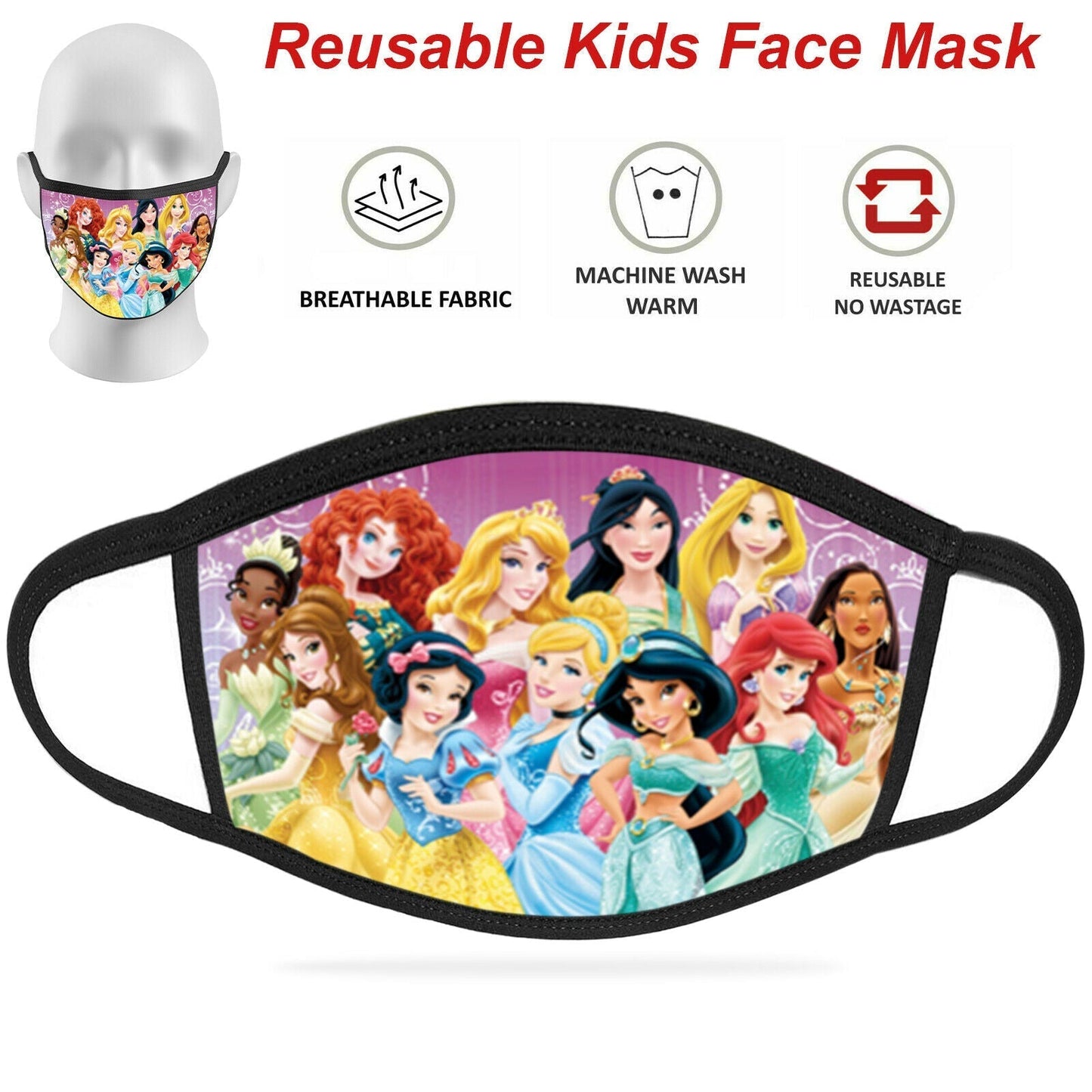Face Mask Reusable Washable Protective Breathable Covering Adults Kids Cotton
