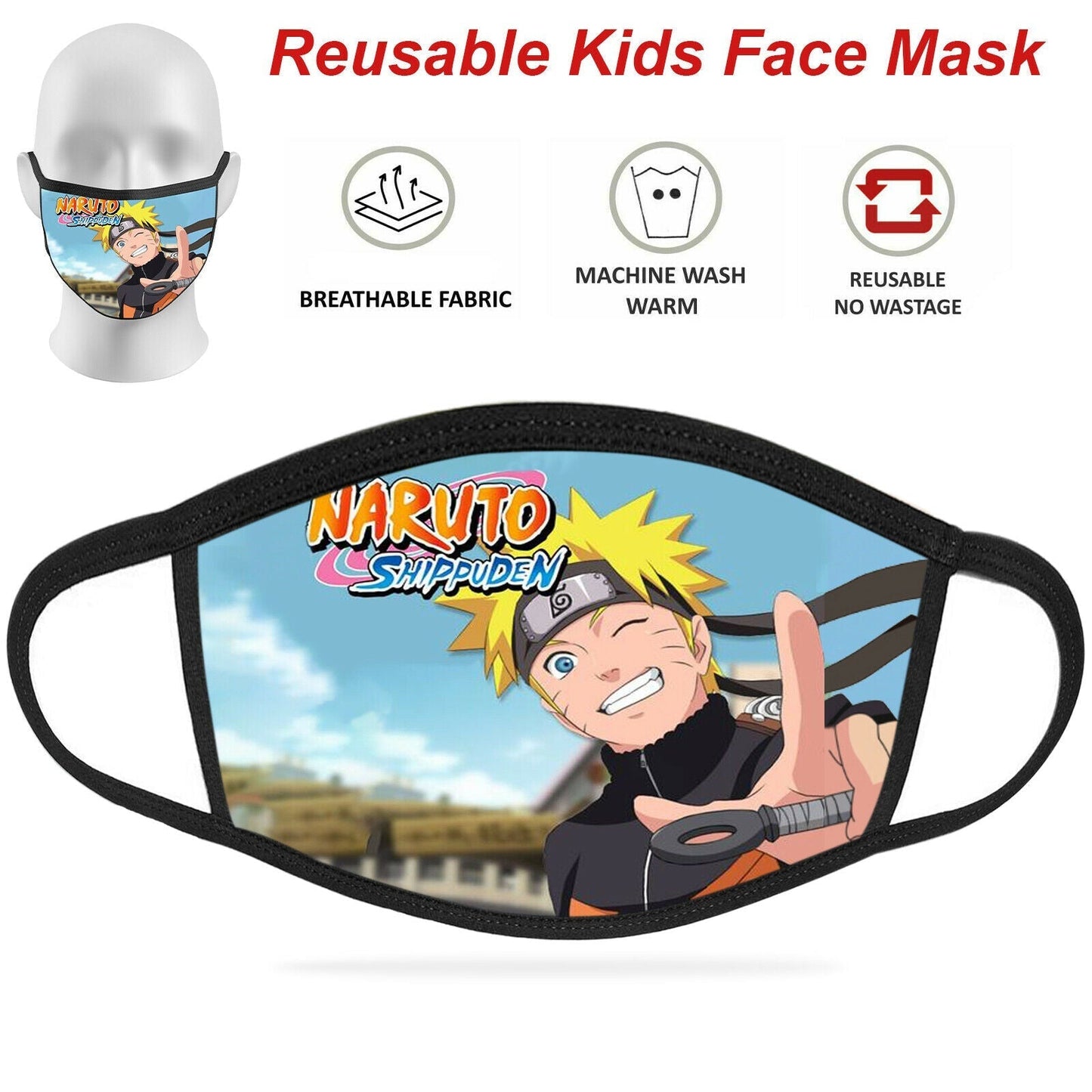 Face Mask Reusable Washable Protective Breathable Covering Adults Kids Cotton