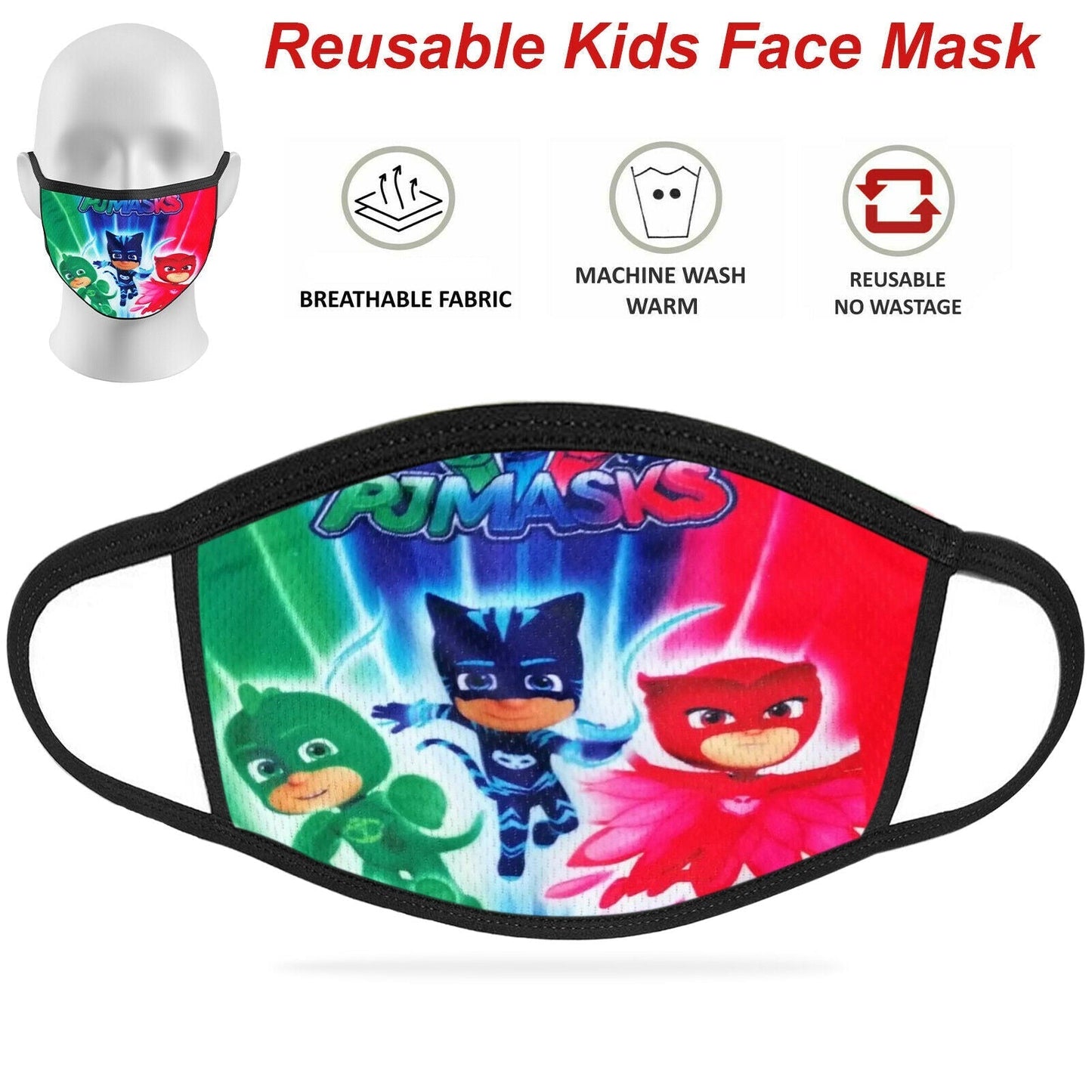 Face Mask Reusable Washable Protective Breathable Covering Adults Kids Cotton