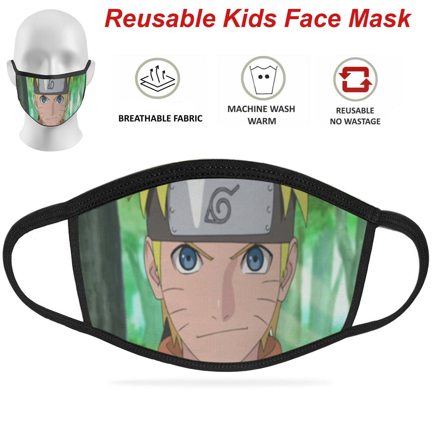 Face Mask Reusable Washable Protective Breathable Covering Adults Kids Cotton