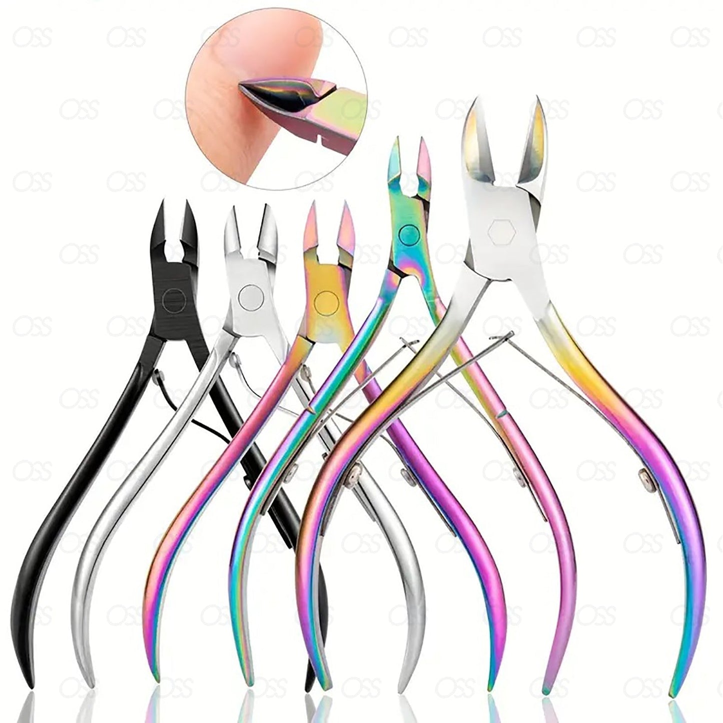 Professional Cuticle Trimmer Nail Cuticle Cutter Stainless Steel Cuticle Nippers with Sharp Blades of Cuticle Clippers Manicure Tools with Double Spring for Nail Care Pedicure Nail Tools