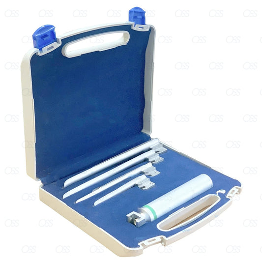 Miller Laryngoscope with Fibre Optic 4-Blade Set Diagnostic Conventional Superior Illumination for Safe Airway