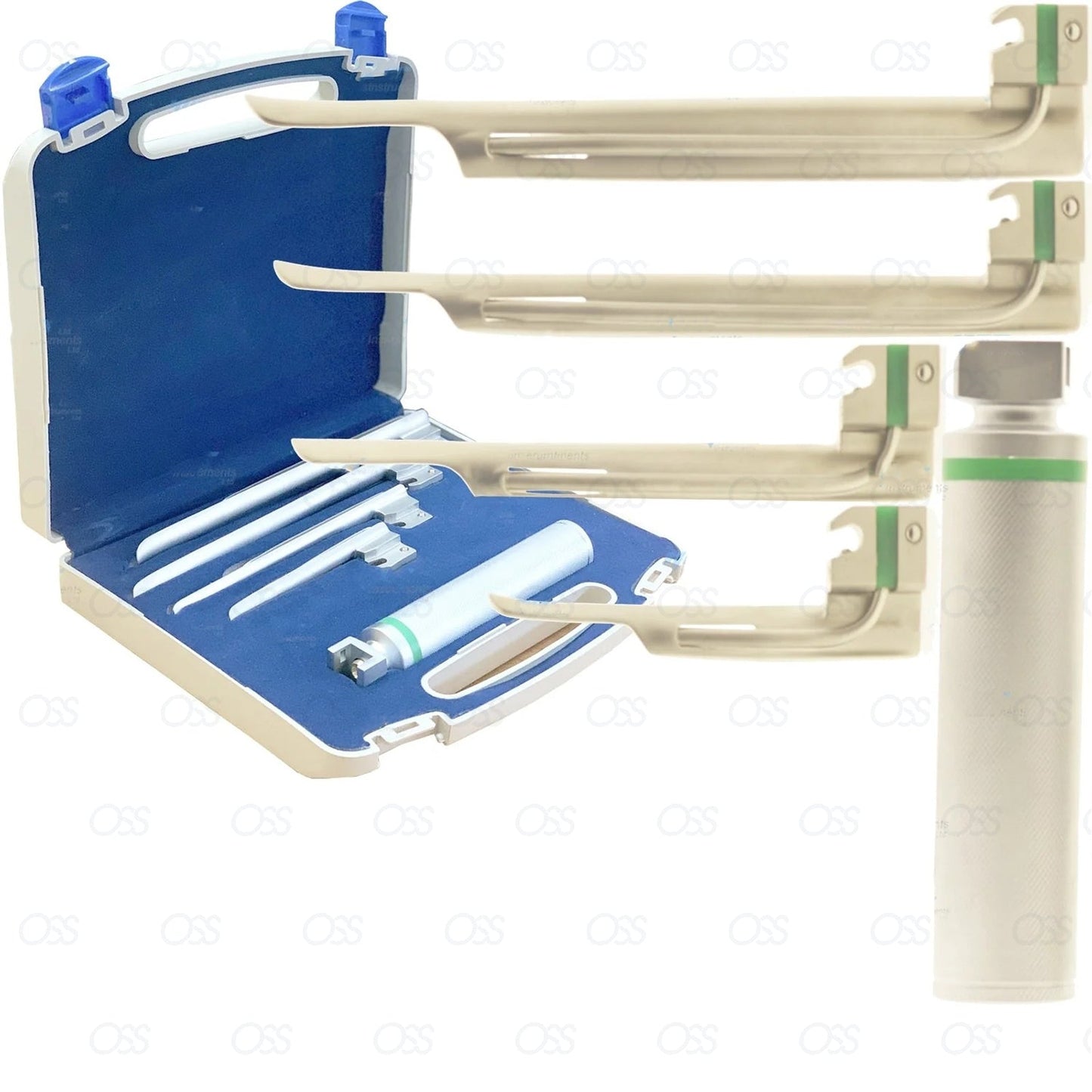 Miller Laryngoscope with Fibre Optic 4-Blade Set Diagnostic Conventional Superior Illumination for Safe Airway