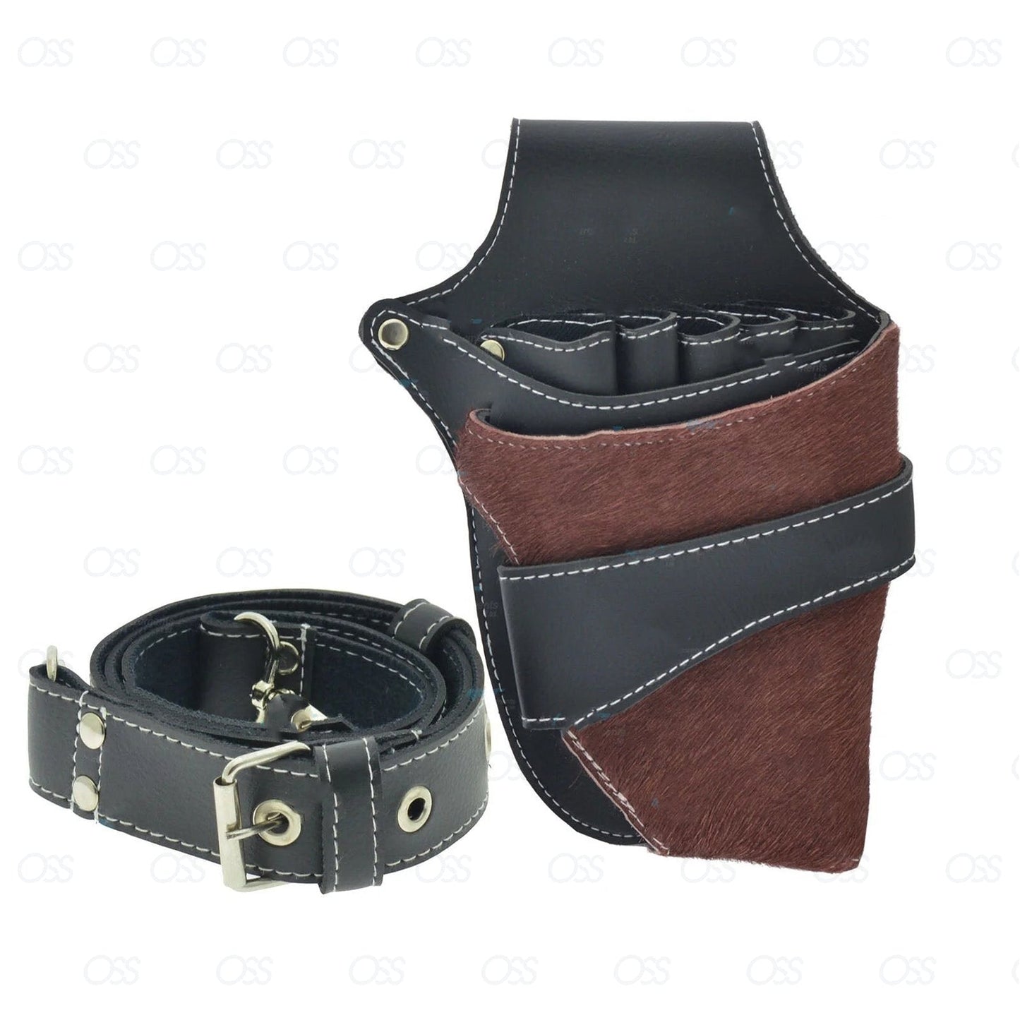 Hairdressing Scissors Holster Barber Pouch Hairstylist Skirt Salon Spa Case | Brown Fur