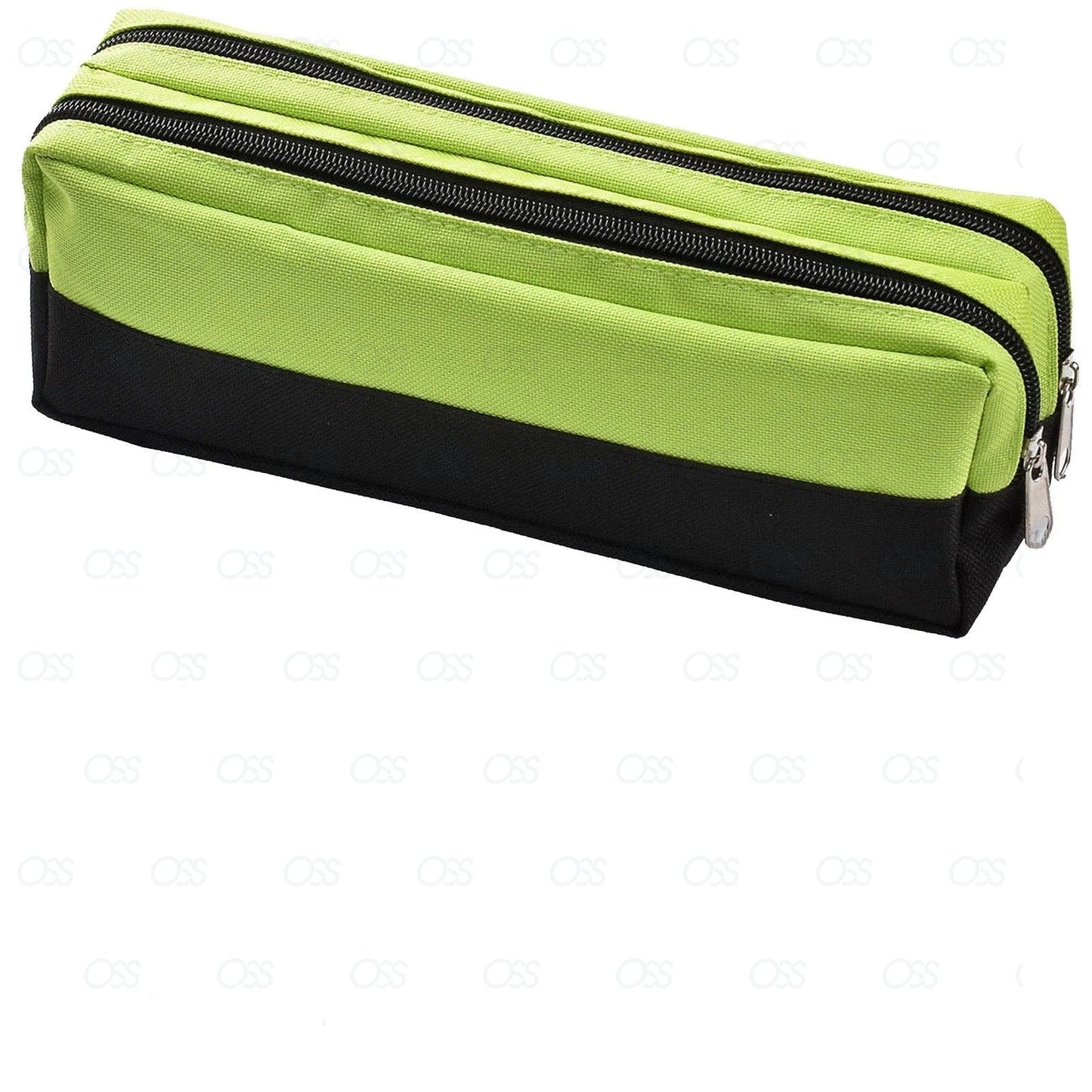 Large Double Zip Fabric Pencil Case - Ideal For School/College/Uni.- Make up Bag