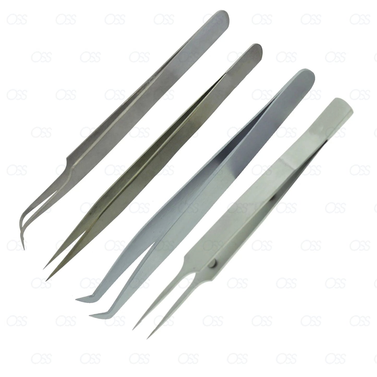 Individual Eyelash Extension Tweezers Swiss Quality Fanning Straight Curved