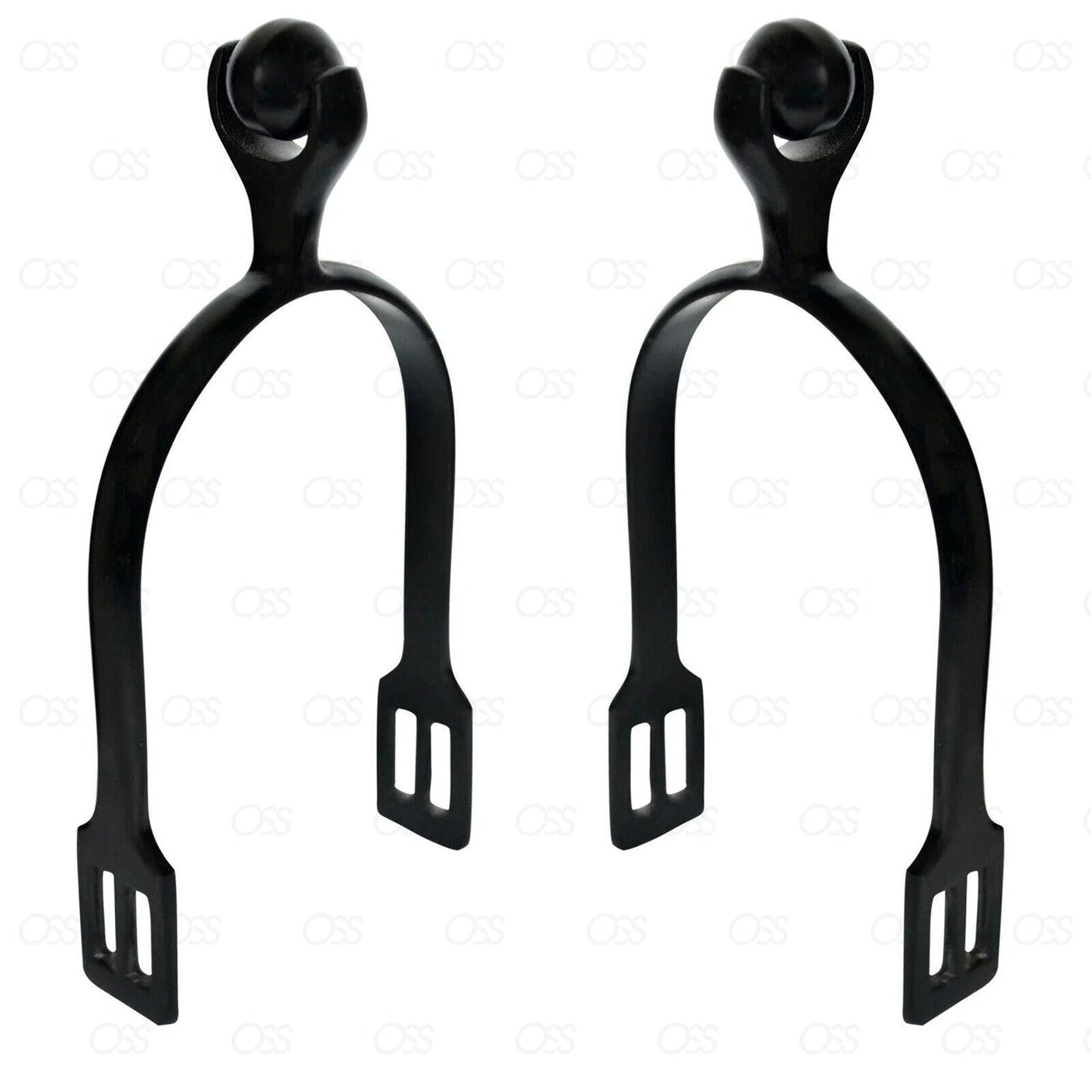 Horse Riding Spur Rider Metal Blunt Rounded End Spurs Steel With Buckle Nylon