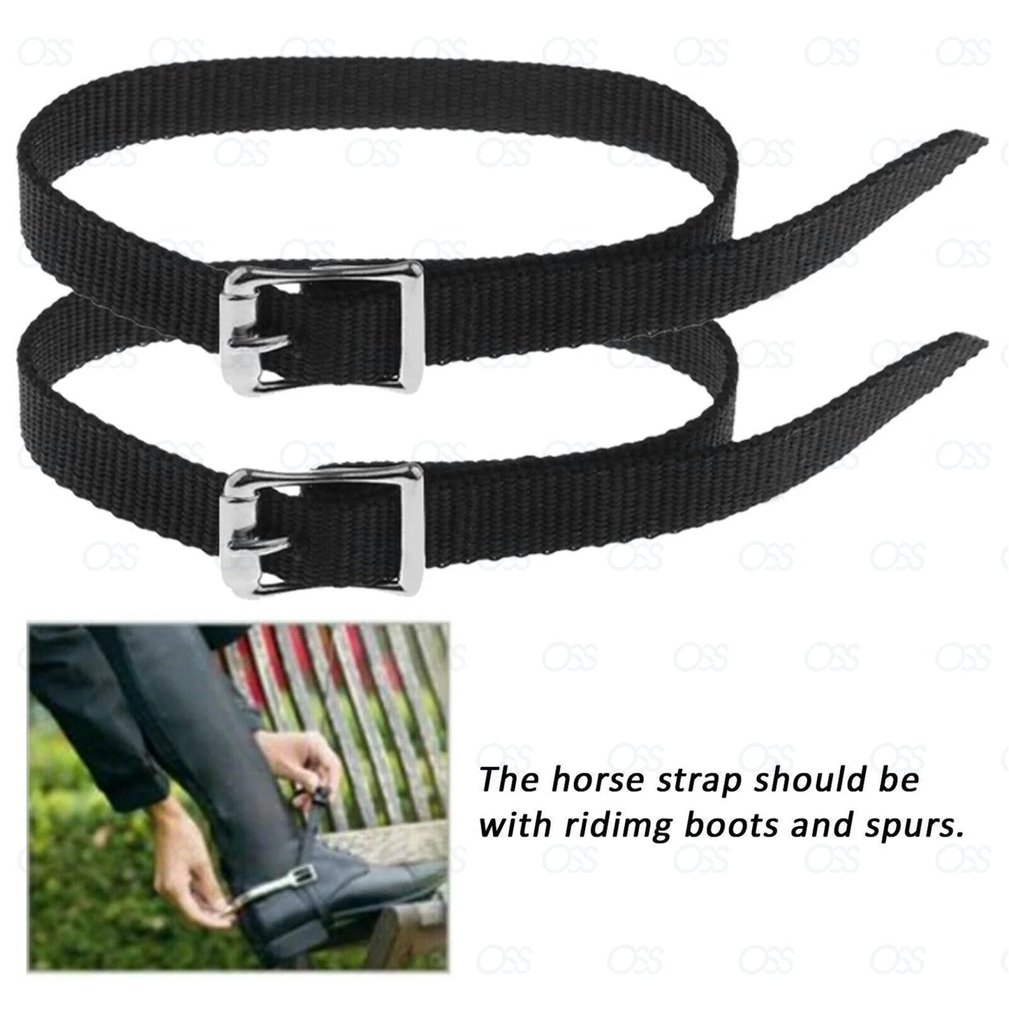 Horse Riding Spur Straps With Buckle Nylon Durable Comfort Marathon Equestrian