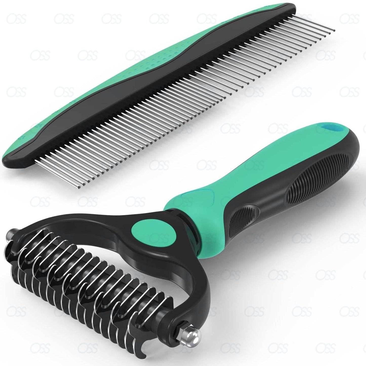 Pet Dog Dematting Comb Grooming Tool Kit, Professional Deshedding Comb Undercoat Rake, Remove Loose Knots