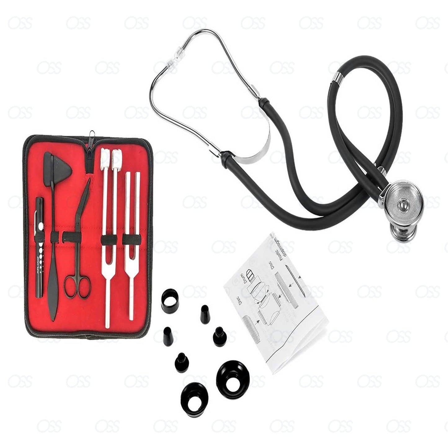 Otoscope Complete Medical Student Diagnostic Kit Medical Student Diagnostic Tools with Penlight Reflex Hammer & Carry Case