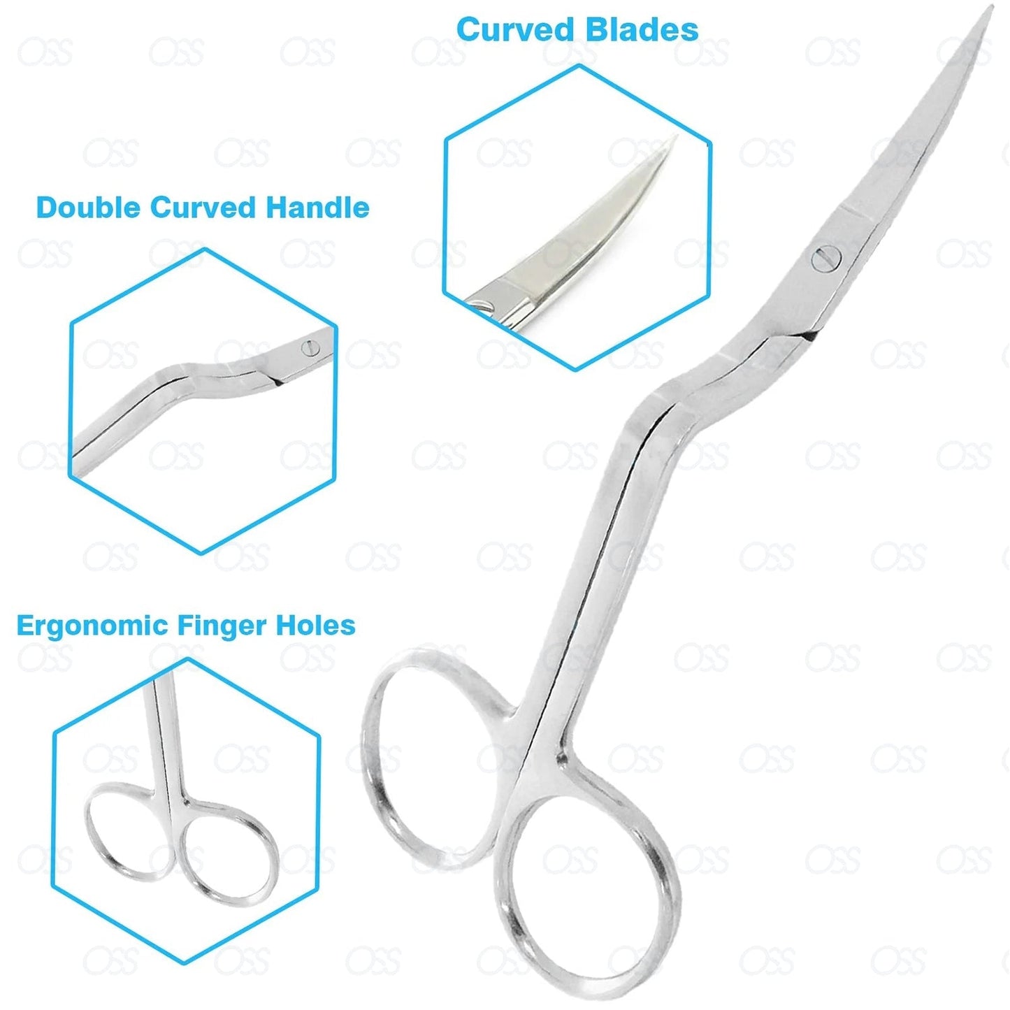 Large Double Curved Scissors - Stainless Steel Embroidery Supplies allstitch