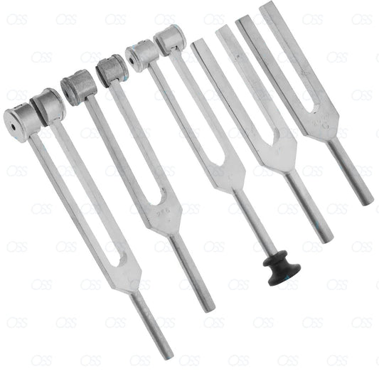 Medical Tuning Tunning Fork Chakra 5pcs Set Aluminium 128, 256, 512, 1024, 2048