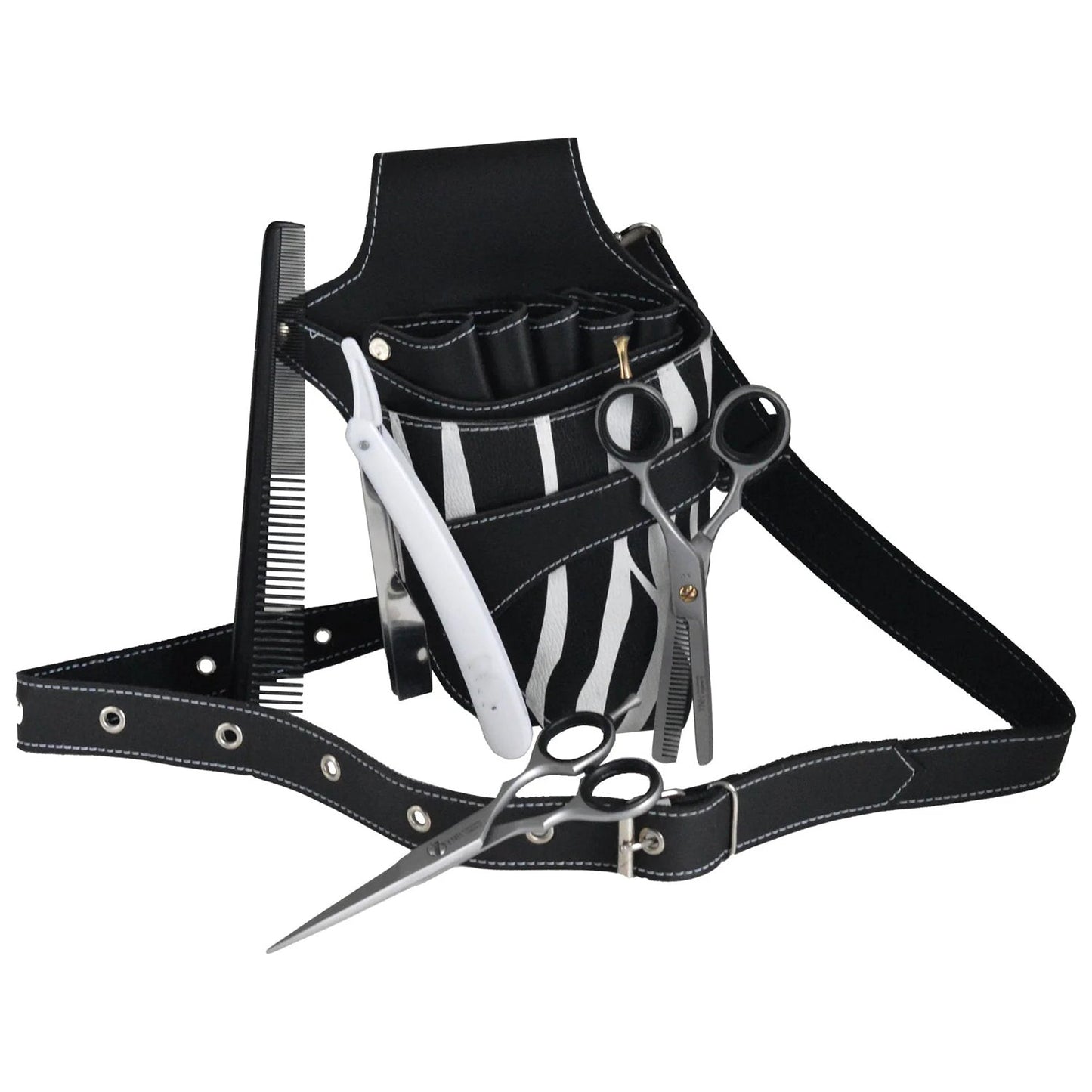 Hairdressing Scissors Barber Scissors Hair Scissors Salon Spa Cutting Thinning Shears 5.5' Holster Pouch Set