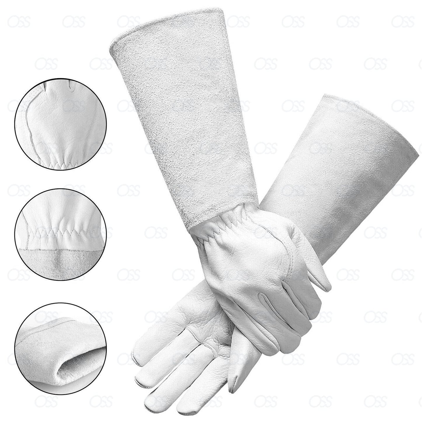 Large Ladies Men Leather Gardening Gloves Thorn Proof Garden Work Strong Gloves