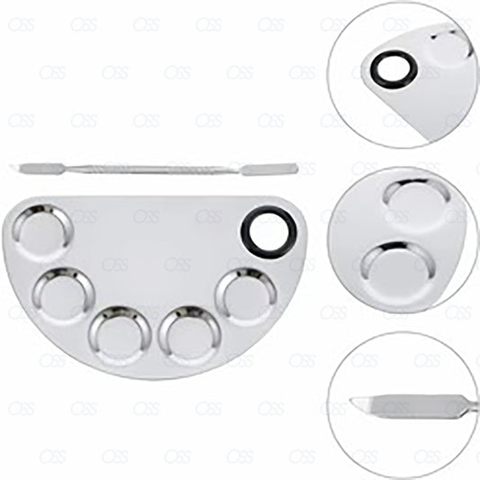 Metal Palette SET Makeup Beauty Salon Color Cream Foundation Mixing Tool Spatula