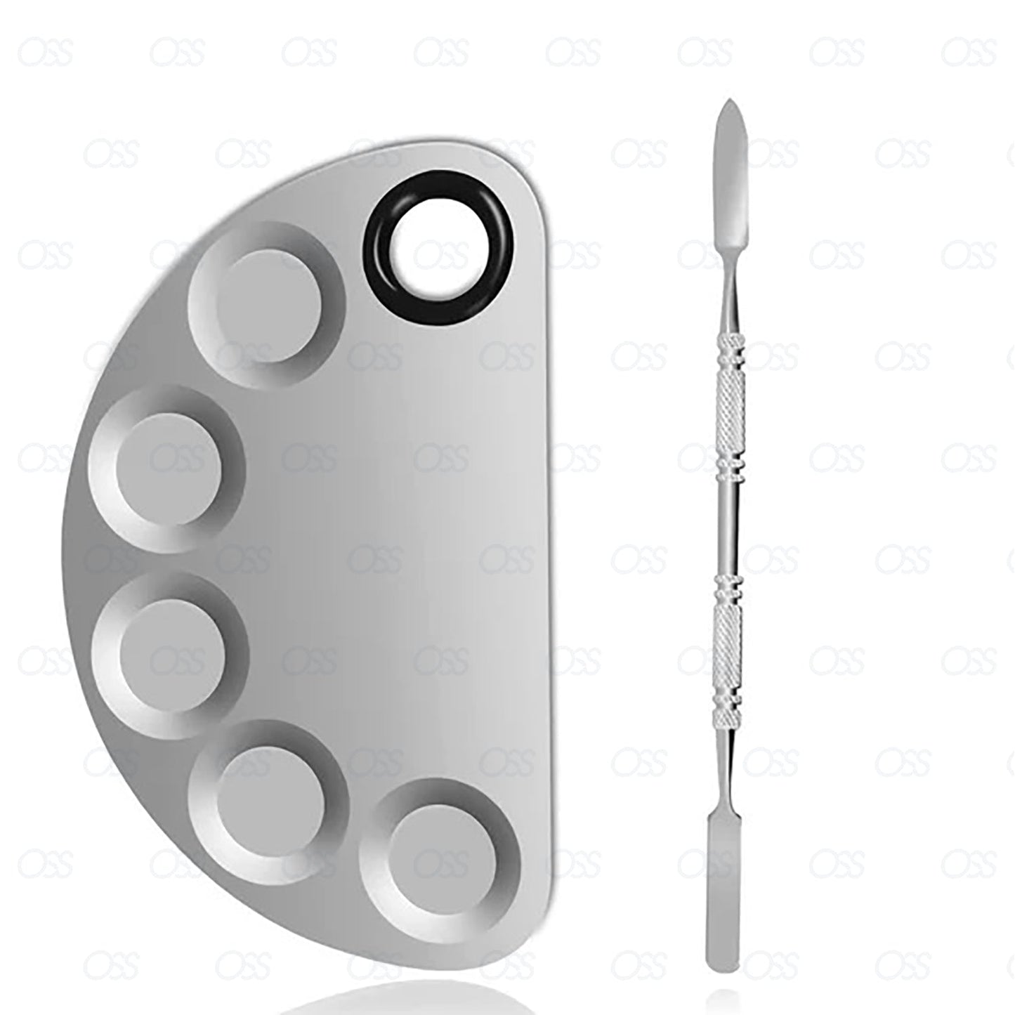 Metal Palette SET Makeup Beauty Salon Color Cream Foundation Mixing Tool Spatula