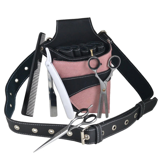 Hairdressing Scissors Barber Scissors Hair Scissors Salon Spa Cutting Thinning Shears 5.5' Holster Pouch Set