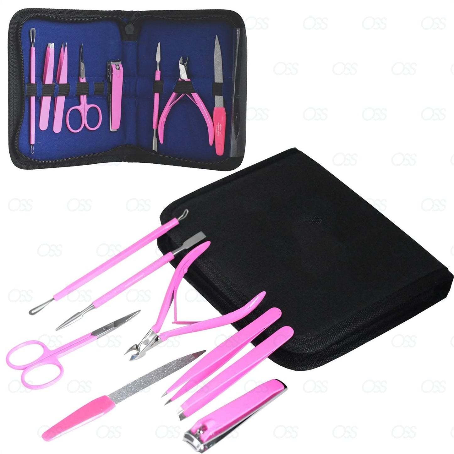 Manicure Set, 8pcs Nail Clippers Pedicure Kit Nail Care Kit, Scissors, Cuticle Pusher, Nail File, Tweezers Manicure Professional Tools Gift for Men Women Friends and Parents