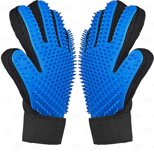 Pet Dog Cat Rabbits Horses Grooming Deshedding Glove Bath Brush Comb Rubber Glove Hair Fur Grooming Massaging Mitten