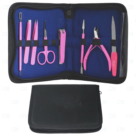 Manicure Set, 8pcs Nail Clippers Pedicure Kit Nail Care Kit, Scissors, Cuticle Pusher, Nail File, Tweezers Manicure Professional Tools Gift for Men Women Friends and Parents